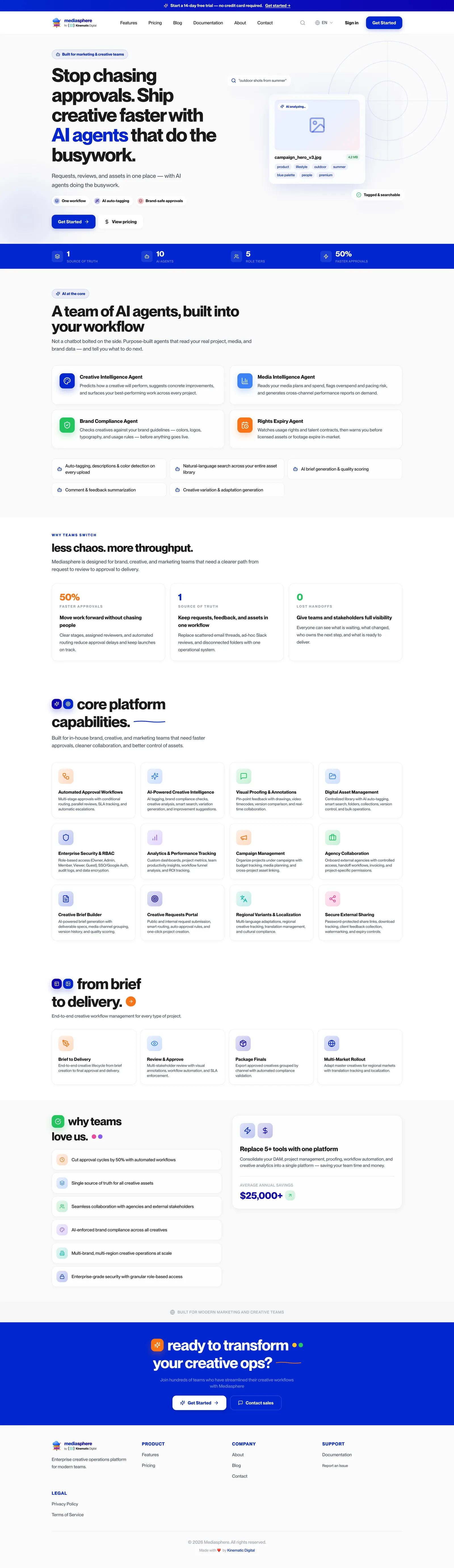Mediasphere homepage — the full design as shipped, preserved before the revamp